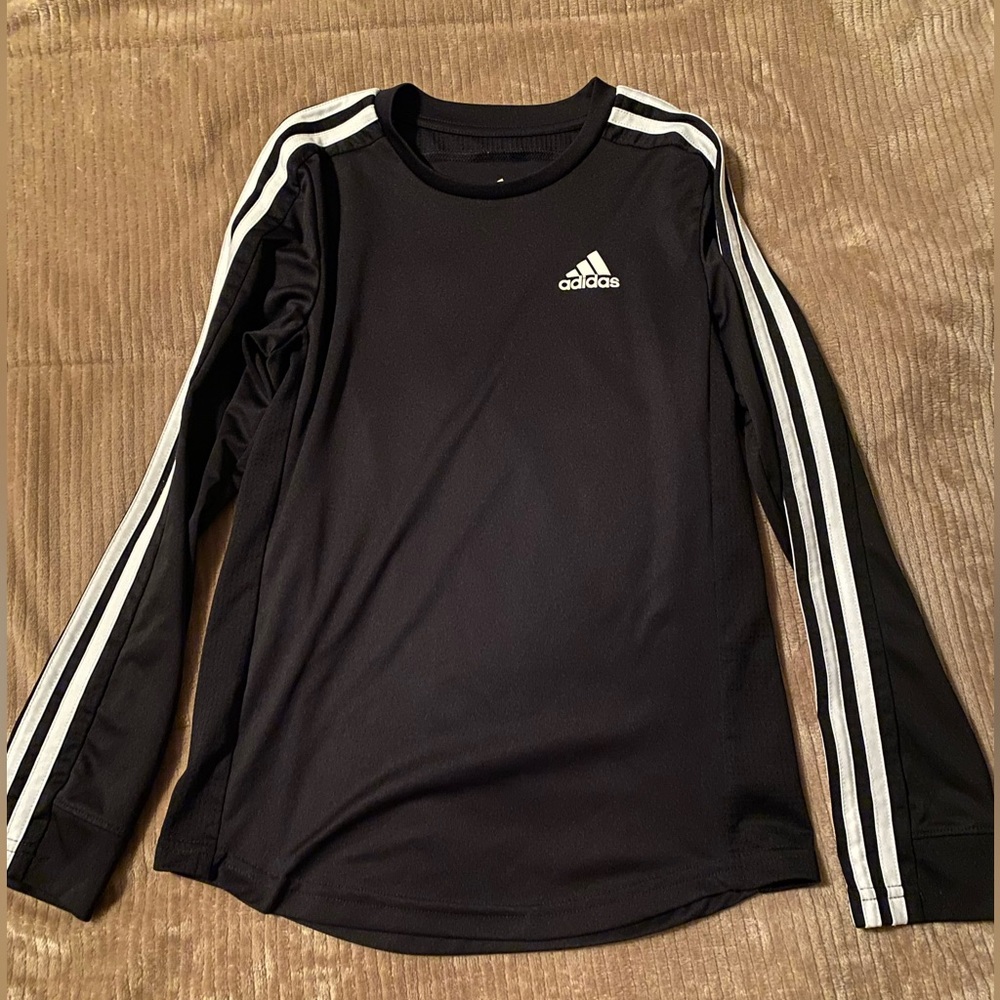 Adidas LS Shirt- Boys  Sz: 8 Black and White